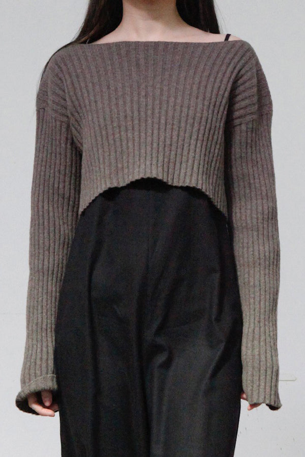BASERANGE Macaulay Sweater Merino Wool France BAS-KMAL-BM-WI22-0 Mixed Rock Brown KMAL-BM-WI22